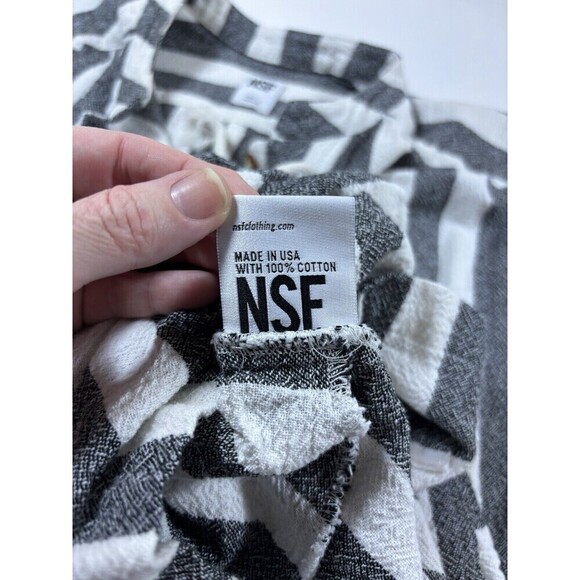 NSF Sue Romper White Blue Stripe Small Sleeveless Drawstring Waist Shorts - Picture 7 of 14